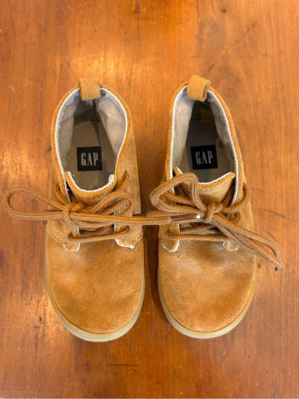 GAP Kids Chestnut Suede Lace-Up Ankle Boots